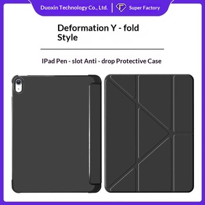 Funda Protectora de Cuero Personalizada para <span class=keywords><strong>iPad</strong></span> 11 de 10.ª <span class=keywords><strong>Generación</strong></span> 2025, 10.<span class=keywords><strong>5</strong></span> con Ranura para Lápiz Izquierdo, Color Sólido, Diseño Plegable en Y y Ocho Pliegues - Product Image 1