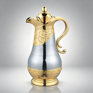 Set Dallah Arabo Creed Unified 0.6L e 1.0L con Guscio in Metallo e Rivestimento in Vetro per Ramadan Iftar Gulf Mart Acquisto all'Ingrosso - Product Image 3