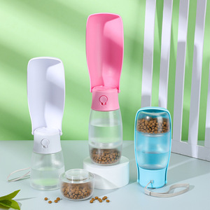 Bouteille d'eau portable pour animaux de compagnie 350 ml, gobelet 200 grains pour chiens, utilisation en extérieur avec design pliable - Product Image 3