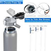 Nouveau couvercle breveté compatible avec les bouteilles Owala Freeship 24oz 32oz 40oz, accessoire de remplacement pour les gobelets Owala, sans BPA