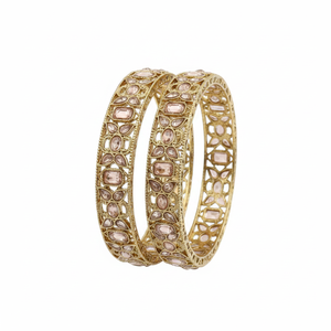 Elegant & Luxurious <b>Gold</b> Plated Crystal Stone Bracelets & <b>Bangles</b> <b>Set</b> 2.4cm 0g Jewelry Accessory - Product Image 2