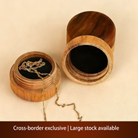 Boîte de rangement en bois ronde rustique à faible MOQ pour demande en mariage, fiançailles, mariage, Saint-Valentin
