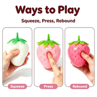 Jouet Squishy Fraise Changeant de Couleur, Mignon et Sensible à la Chaleur, Jouet Anti-Stress Nouveauté pour Fêtes et Cadeaux en Gros