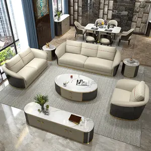 意大利高档豪华设计沙发现代沙发分区客厅家具纳帕皮革沙发分区沙发
