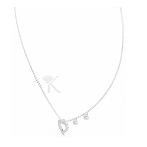 Collar de Corazón Abierto con Diamante Cultivado en Laboratorio, Oro Sólido de 14K, Cadena Asimétrica, Elegante y Romántico, Joyería Fina - Product Image 4