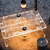 Table de camping portable Star Stack Luminous Module Panel, design tropical, mobilier d'extérieur, table pliable en acrylique translucide IGT