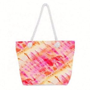 Fashion Printing Women Hand Bags With Cotton Rope Handle Burlap Tote Beach Bag - Product Image 3