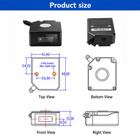 Scanner de codes-barres 2D à montage fixe CMOS 1 mégapixels avec interface USB/TTL rapide et source de lumière LED pour la numérisation A4