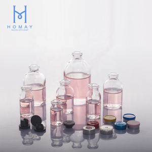 Homay mejor precio botella de vidrio moldeado transparente 5 7 <span class=keywords><strong>10</strong></span> 20 30 50 100ml para productos farmacéuticos con tapón de goma y tapa de aluminio - Product Image 2