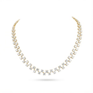 Versatile Round <b>Choker</b> Cum Necklace White Gold Classic Unisex Hip Hop Jewelry for Wedding Engagement Party - Product Image 2