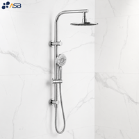 Système de douche mural moderne en laiton à faible teneur en plomb avec double pommeau de pluie, finition plaquée, haute pression et économie d'eau