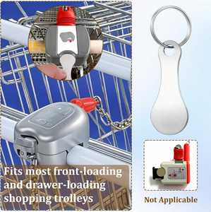 Mini Stainless Steel Key Ring Shopping Trolley Tokens Keychain for Grocery Shopping Cart - Product Image 6