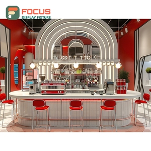 Vitrina Creativa para Café, Estante de Vidrio en Esquina, Mueble de Madera de Roble Blanco para Productos de Panadería - Product Image 5