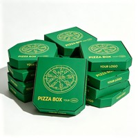 Boîte d'emballage pour restauration rapide tout-en-un, boîte à pizza personnalisée en forme de polygone, boîte à pizza isolée avec trous de ventilation pour la livraison à emporter