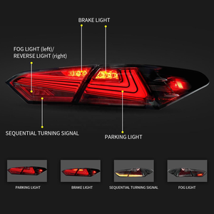 Luz Trasera LED con Lente Roja de 12V, Universal, Actualización Retrofit, Conexión Plug & Play, Impermeable, para Toyota Camry 2018-2024 - Product Image 2