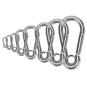 China Manufacturer Stainless Steel 304/316 Carabiner Clip DIN5299 From A Rigging Hardware Spring Snap Hook with Eye