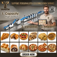 Ligne de production de pain multi-variétés : 4 sections de finition simultanées, équipement de boulangerie automatique pour le traitement de la pâte