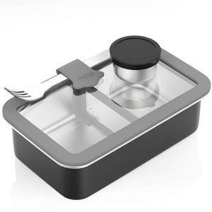 Nhà máy thép không gỉ Bento hộp container với kính nắp lò vi sóng an toàn kim loại 42oz Hộp cơm cho công việc du lịch - Product Image 6