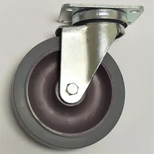 HM2205 Factory Directly 4 Inch Universal Gray-Lilac Colour Base Installation Shopping Cart Trolley Flat Car Caster Wheels