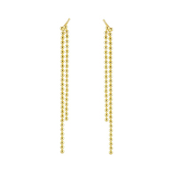 Boucles d'oreilles pendantes ROXI simples en argent sterling S925 avec chaîne à longues pampilles et clous en or 18 carats