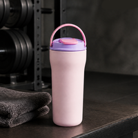 Bouteille d'eau en plastique écologique sans BPA avec poignée, portable, pour sports de plein air, à boire directement, réutilisable, vente en gros