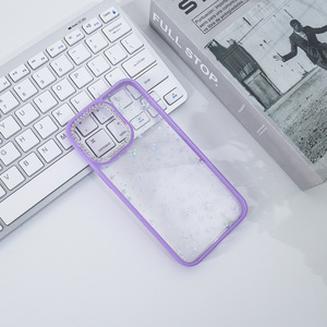 Sang Trọng Đèn Flash Kim Cương Khung Bling Long Lanh Trong Suốt Rõ Ràng <span class=keywords><strong>TPU</strong></span> PC Trường Hợp Điện Thoại Chống Sốc Bao Gồm Cho <span class=keywords><strong>Iphone</strong></span> 17 16 15 14 Pro Max - Product Image 2