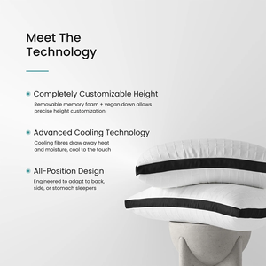 <span class=keywords><strong>Oreiller</strong></span> en mousse à mémoire de forme déchiquetée avec réglage dynamique de la hauteur et du sommeil rafraîchissant avec logo personnalisé - Product Image 1