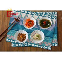 Vente en gros de sets de table 30*40cm beiges imprimés sur mesure, décoration de salle à manger, sets de table en lin blanc par sublimation