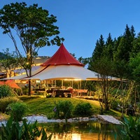 Grande tente à baldaquin sur mesure avec poteaux en acier, tente d'événement extérieure pour restaurant, jardin, abri de luxe imperméable pour mariage, complexe hôtelier