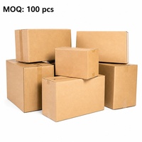 Boîte en carton ondulé personnalisée avec logo imprimé, carton à fentes standard RSC, faible MOQ, livraison express par courrier, boîte d'expédition et d'envoi