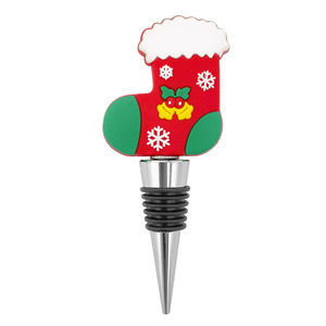 Christmas Wine Stoppers Plastic Bottle Stopper Set With Santa Snowman Reindeer Design For Home Decor - Product Image 2