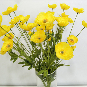 Queyiyi Flowers Bouquet de coquelicots artificiels 65 cm, fleur en soie rouge, décoration de mariage et de maison - Product Image 3