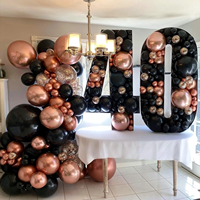Kit de ballons de décoration de mariage noir et rose, ensemble d'arche de ballons ronds roses de 12 pouces, décoration de fête d'anniversaire, best-seller