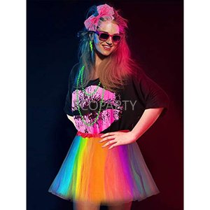 1980s Prom 80s Collar Diadema Guantes Rodilleras Pulsera Gafas Conjunto Prom Dress Up para niñas Fiesta Accesorios de disfraces - Product Image 5