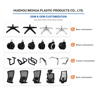 Accoudoir de chaise de bureau PA-02, type T, fixe, en plastique, ergonomique, avec coussinets de bras, fixation sous siège à 3 trous, noir, pièce de rechange, vente en gros