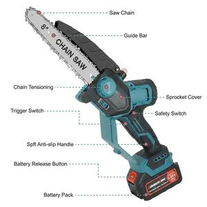 Mini <span class=keywords><strong>Tronçonneuse</strong></span> <span class=keywords><strong>Électrique</strong></span> sans Fil à Batterie Rechargeable sans Balai pour Bois, 8 Pouces, pour Gaucher - Product Image 2