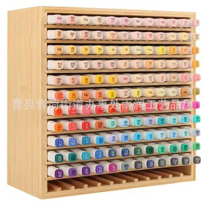 กล่องเก็บปากกาไม้ 8 ชั้น สำหรับจัดระเบียบปากกาสำหรับงานศิลปะและเครื่องเขียนบนโต๊ะทำงาน - Product Image 1