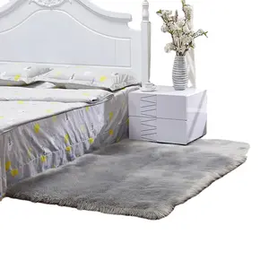 Оптовые продажи напольный коврик ковер серый-Прямоугольный квадратный флисовый ковер из искусственного меха в нордическом стиле, ковер для дома, отеля