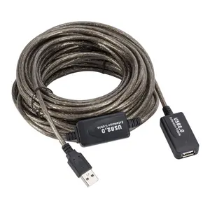 Kabel ekstensi USB 2.0 20M, aksesori komputer adaptor USB AM ke AF, kabel ekstensi Repeater aktif pria ke Wanita