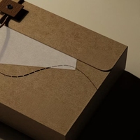 Boîte d'emballage portable personnalisée bicolore minimaliste en papier kraft avec lien en ficelle, finition brillante ou mate, pour portefeuilles et artisanat