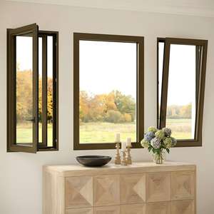 Fenêtre à battants en aluminium sur mesure avec volet roulant électrique intégré, lames en mousse isolante pour projet de façade de villa insonorisée - Product Image 2