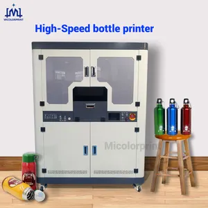 Kecepatan Tinggi Botol Inkjet Printer Kerucut Bulat Silinder Cup UV 3-4 Ricoh Kepala Pernis Mesin Cetak
