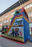 Château gonflable commercial pour enfants, thème papillon, avec double toboggan, pour fêtes en plein air, garantie 3 ans