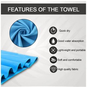 Toalla de Color Sólido, Rectangular, de Microfibra, Suave, Absorbente, de Secado Rápido, en Bolsa de Malla, para Fitness y Deportes - Product Image 4
