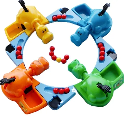 Venta superior interesante hipopótamo juguetes educativos juego de mármol de plástico