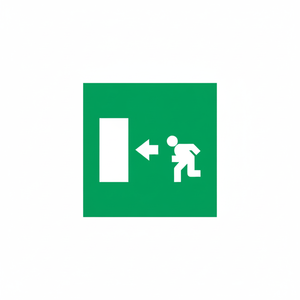 Señalización de Salida de Emergencia, Flecha Izquierda, Aluminio, 160 mm, Hecho en Italia - Product Image 2