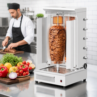 Nouvelle Machine à Kebab Rotative Commerciale à Gaz, Double Style, 5 Brûleurs, 10 Plaques, pour Restaurant, Fabrication de Shawarma, Usage Commercial