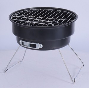 Barbecue portable rond pliable en fonte chromée pour extérieur, surface facile à nettoyer, entretien sans tracas - Product Image 2