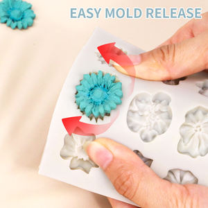 Moldes de silicona con flores DIY, molde de Chocolate para pastel de rosas para hornear, herramientas de decoración de pasteles de boda, moldes para pasteles de <span class=keywords><strong>Fondant</strong></span> Sugarcraft - Product Image 5