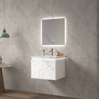 Venta Directa de Fábrica, Mueble de Baño de Pared de Nuevo Diseño con Lavabo de Cerámica y Espejo LED